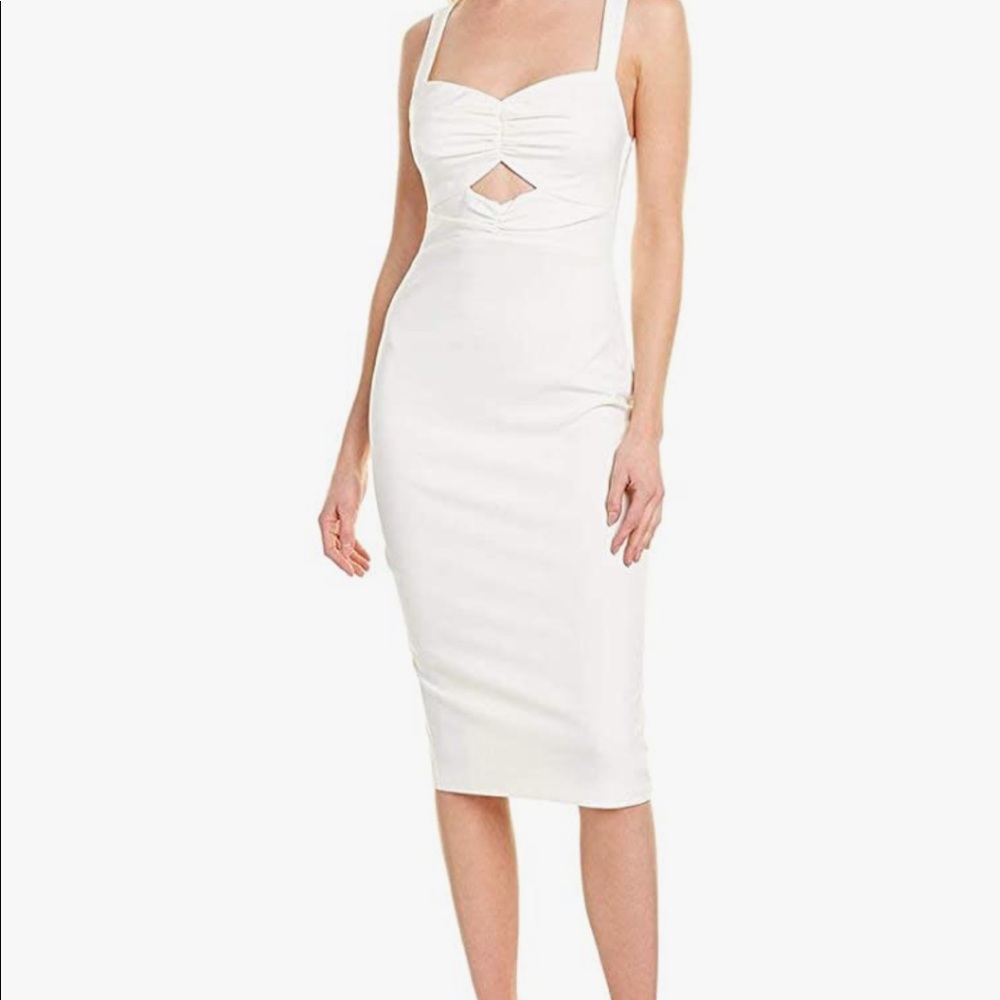 Likely terry midi dress white